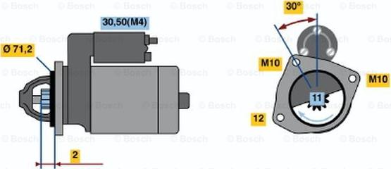 BOSCH 0 986 020 121 - Motorino d'avviamento autozon.pro