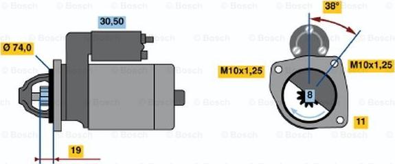 BOSCH 0 986 020 731 - Motorino d'avviamento autozon.pro