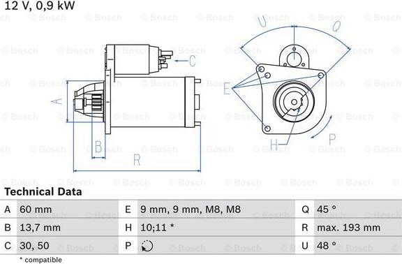 BOSCH 0 986 021 970 - Motorino d'avviamento autozon.pro