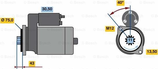 BOSCH 0 986 022 950 - Motorino d'avviamento autozon.pro