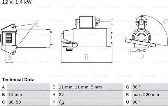 BOSCH 0 986 022 561 - Motorino d'avviamento autozon.pro