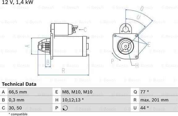 BOSCH 0 986 022 800 - Motorino d'avviamento autozon.pro