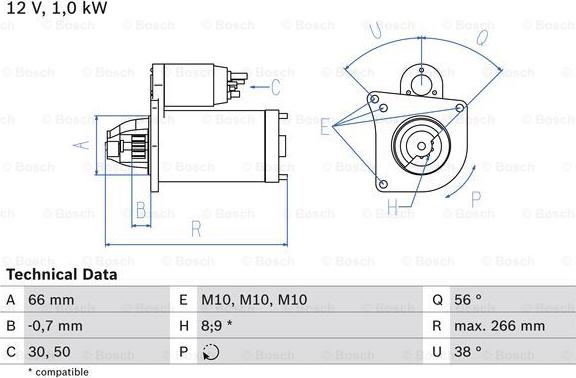 BOSCH 0 986 022 830 - Motorino d'avviamento autozon.pro