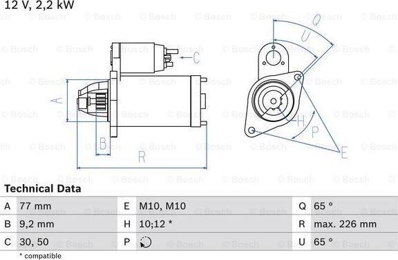 BOSCH 0 986 022 740 - Motorino d'avviamento autozon.pro