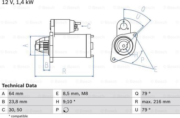 BOSCH 0 986 022 730 - Motorino d'avviamento autozon.pro