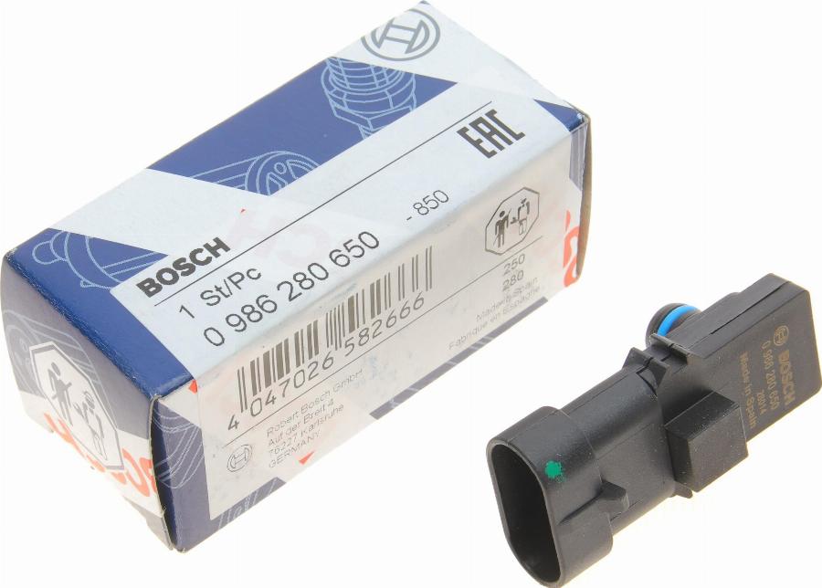 BOSCH 0 986 280 650 - Sensore, Pressione collettore d'aspirazione autozon.pro