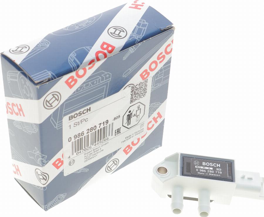 BOSCH 0 986 280 719 - Sensore, Pressione gas scarico autozon.pro