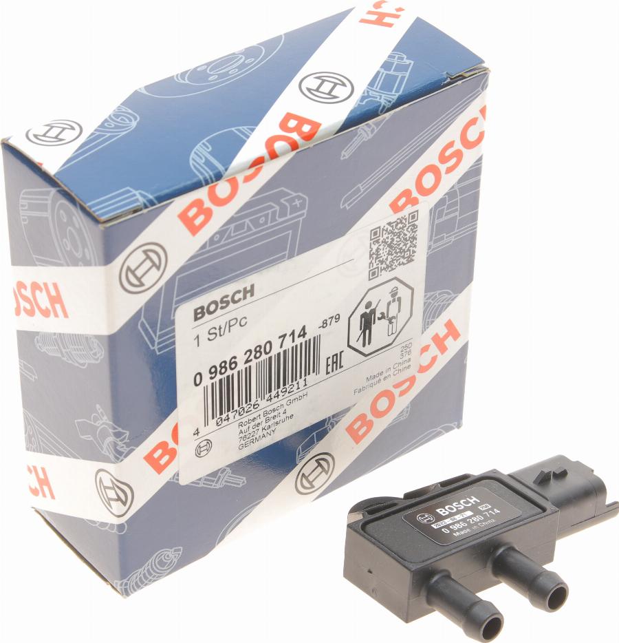 BOSCH 0 986 280 714 - Sensore, Pressione gas scarico autozon.pro