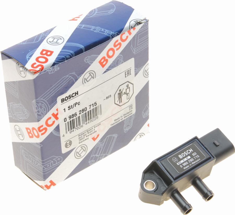 BOSCH 0 986 280 715 - Sensore, Pressione gas scarico autozon.pro