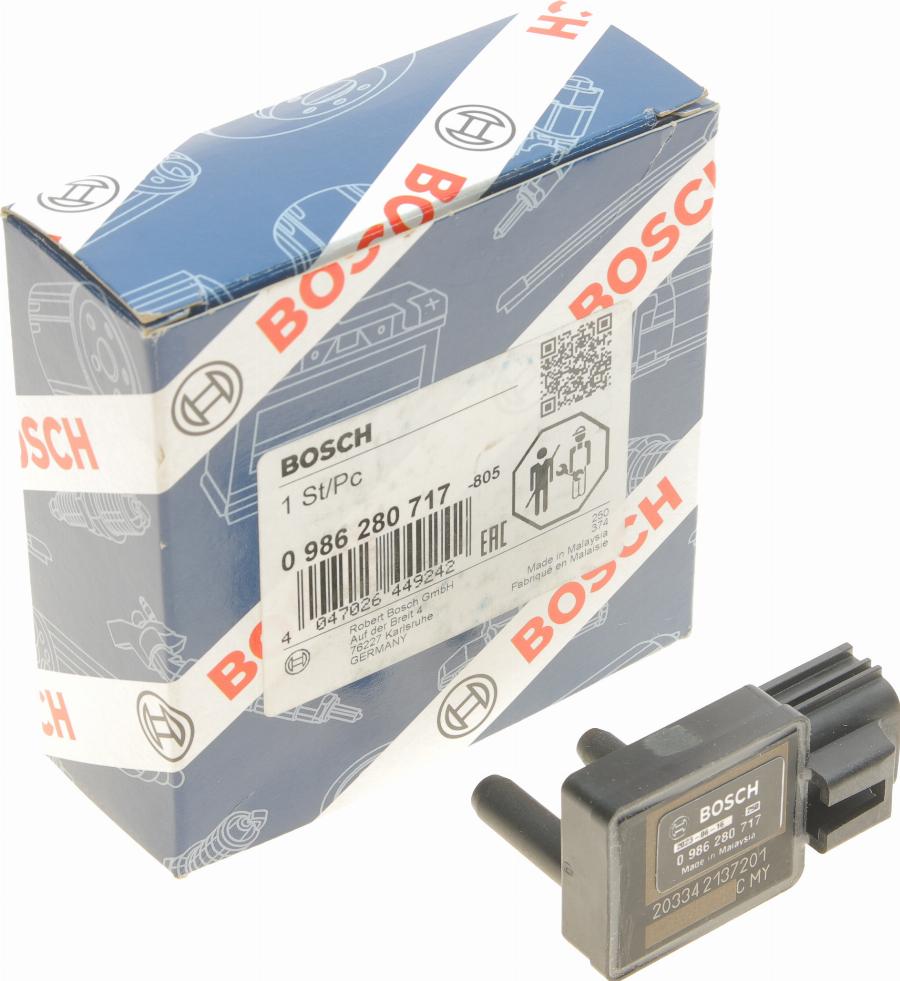 BOSCH 0 986 280 717 - Sensore, Pressione gas scarico autozon.pro