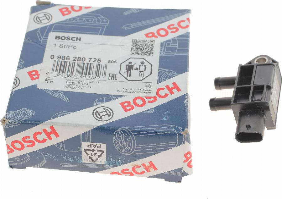 BOSCH 0 986 280 725 - Sensore, Pressione gas scarico autozon.pro