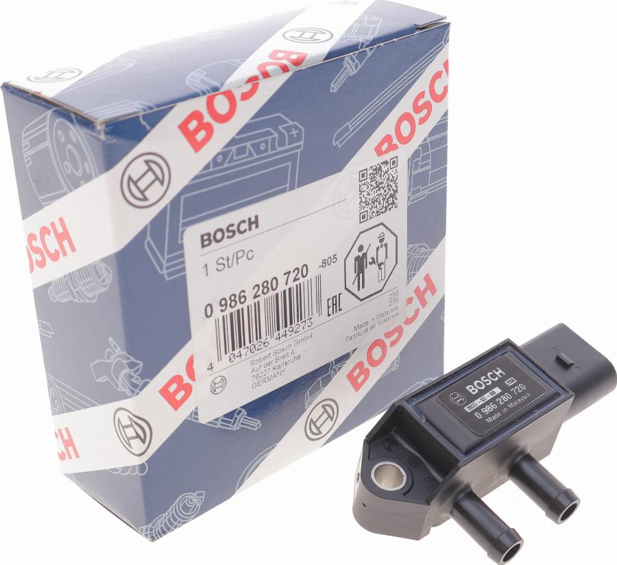 BOSCH 0 986 280 720 - Sensore, Pressione gas scarico autozon.pro