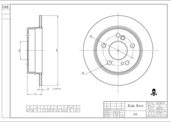 BOSCH 0 986 AB9 912 - Discofreno autozon.pro