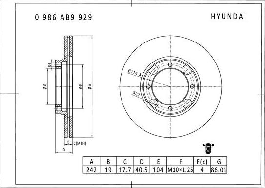 BOSCH 0 986 AB9 929 - Discofreno autozon.pro