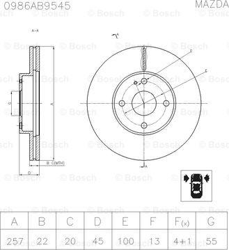 BOSCH 0 986 AB9 545 - Discofreno autozon.pro