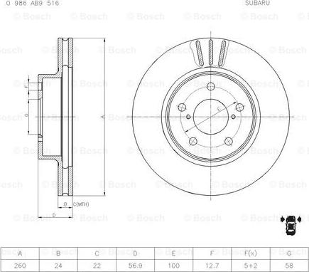 BOSCH 0 986 AB9 516 - Discofreno autozon.pro