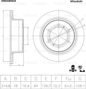 BOSCH 0 986 AB9 644 - Discofreno autozon.pro