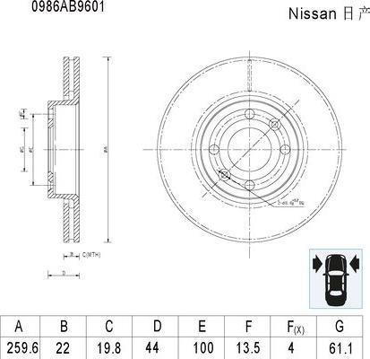 BOSCH 0 986 AB9 601 - Discofreno autozon.pro