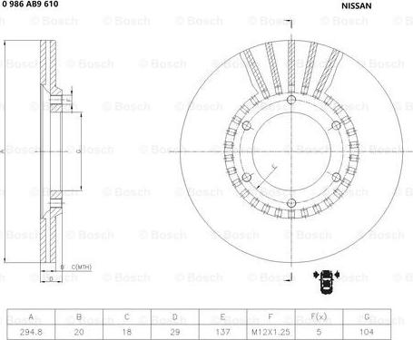 BOSCH 0 986 AB9 610 - Discofreno autozon.pro