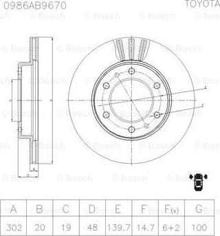 BOSCH 0 986 AB9 670 - Discofreno autozon.pro