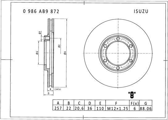 BOSCH 0 986 AB9 872 - Discofreno autozon.pro