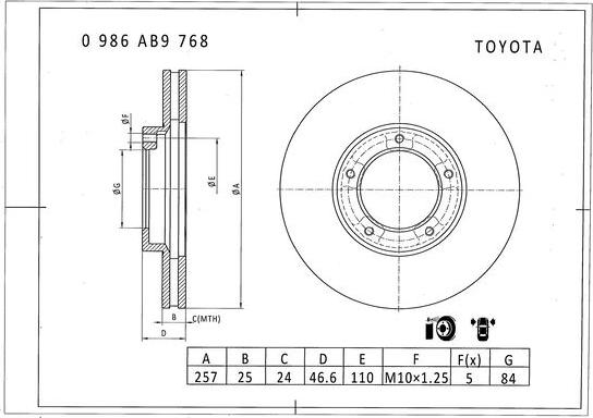 BOSCH 0 986 AB9 768 - Discofreno autozon.pro