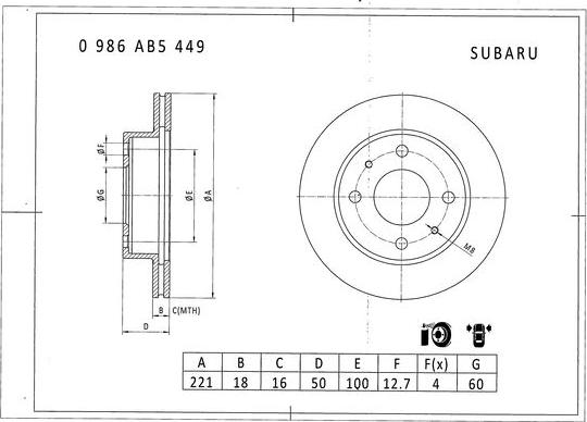 BOSCH 0 986 AB5 449 - Discofreno autozon.pro