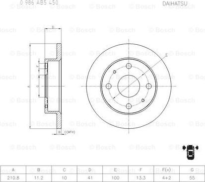 BOSCH 0 986 AB5 450 - Discofreno autozon.pro