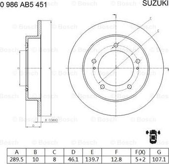 BOSCH 0 986 AB5 451 - Discofreno autozon.pro