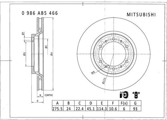 BOSCH 0 986 AB5 466 - Discofreno autozon.pro