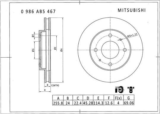 BOSCH 0 986 AB5 467 - Discofreno autozon.pro