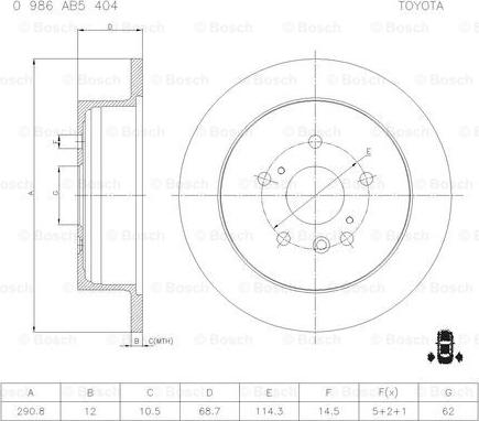 BOSCH 0 986 AB5 404 - Discofreno autozon.pro