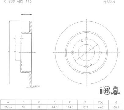 BOSCH 0 986 AB5 413 - Discofreno autozon.pro