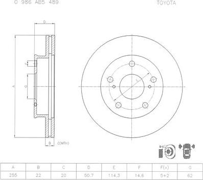 BOSCH 0 986 AB5 489 - Discofreno autozon.pro