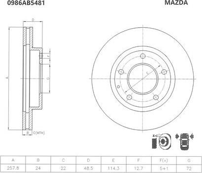 BOSCH 0 986 AB5 481 - Discofreno autozon.pro