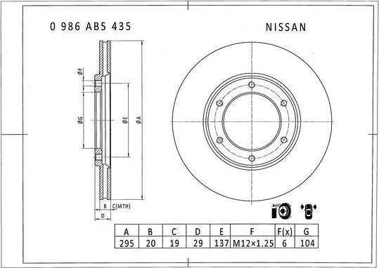 BOSCH 0 986 AB5 435 - Discofreno autozon.pro