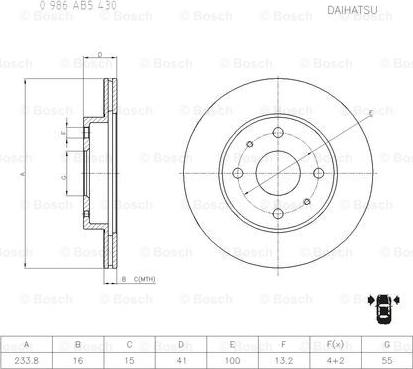 BOSCH 0 986 AB5 430 - Discofreno autozon.pro