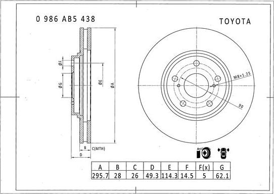 BOSCH 0 986 AB5 438 - Discofreno autozon.pro