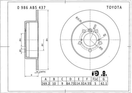 BOSCH 0 986 AB5 437 - Discofreno autozon.pro