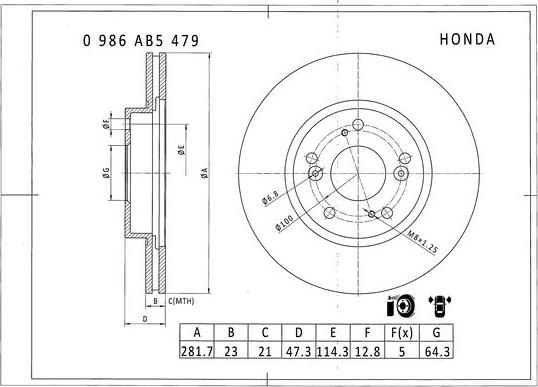 BOSCH 0 986 AB5 479 - Discofreno autozon.pro