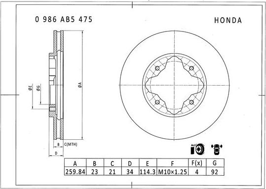 BOSCH 0 986 AB5 475 - Discofreno autozon.pro