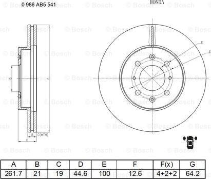 BOSCH 0 986 AB5 541 - Discofreno autozon.pro