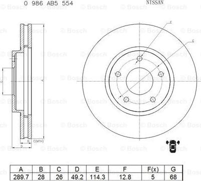 BOSCH 0 986 AB5 554 - Discofreno autozon.pro