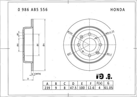 BOSCH 0 986 AB5 556 - Discofreno autozon.pro