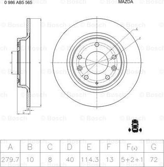 BOSCH 0 986 AB5 565 - Discofreno autozon.pro