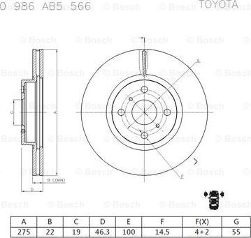 BOSCH 0 986 AB5 566 - Discofreno autozon.pro