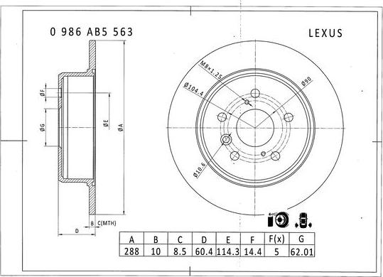 BOSCH 0 986 AB5 563 - Discofreno autozon.pro