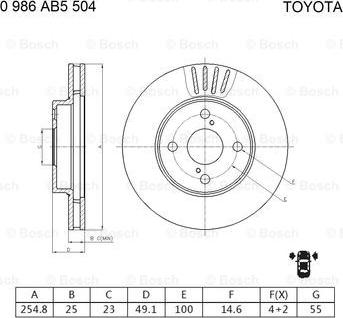 BOSCH 0 986 AB5 504 - Discofreno autozon.pro