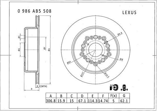 BOSCH 0 986 AB5 508 - Discofreno autozon.pro