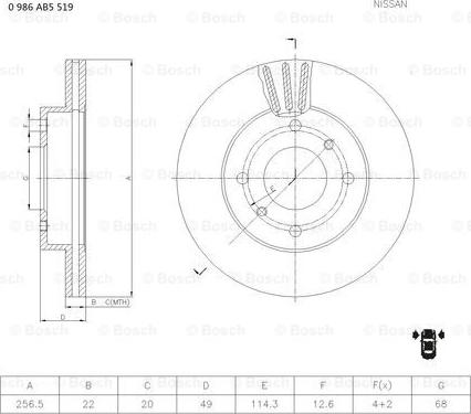 BOSCH 0 986 AB5 519 - Discofreno autozon.pro